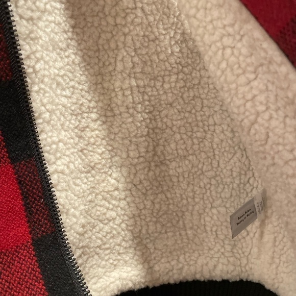 MADEWELL | Black & Red Wool Buffalo Plaid Sherpa Lined Vest | Size Small - Picture 10 of 12